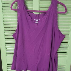 Purple Relaxed Sleeveless Tank Top
